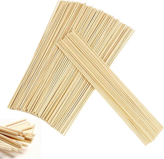 200 Pièces Tiges Bâtonnets En Bois Ronde 300mm X 3mm Pour