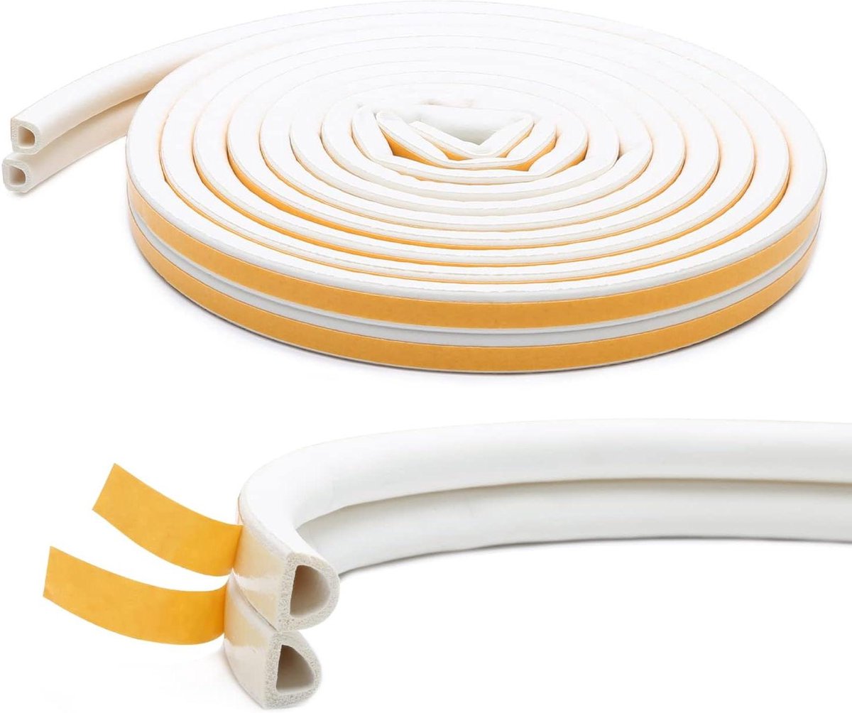 Allecto Plus - 12 meter diepgangsluiter voor deuren - D-vormschuimtape - uitsluiting - raamdeurafdichting - type D