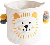 Cotton Rope Storage Baskets with Handles for Babies Kids Toy Basket Gifts Basket Nursery for Shelves Bathroom Changing Table Organizer (Lions)
