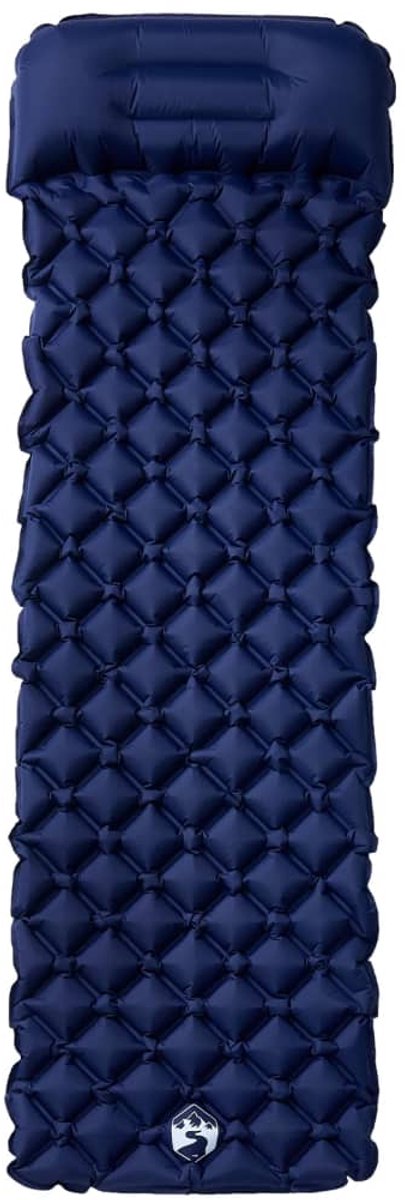 vidaXL - Kampeermatras - met - kussen - opblaasbaar - 1-persoons - marineblauw van Merkloos — afbeelding 2