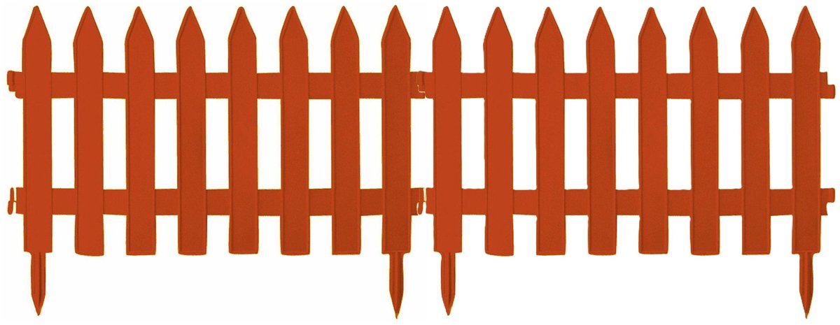 Prosperplast Tuinhekjes - 21x stuks - kunststof - 1050 cm - 60 x 40 cm - terra - borderrand - tuinafscheiding
