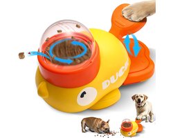 Interactieve snackdispenser voor huisdieren - Voedselpuzzel Slow Feeder - 2-in-1 duurzaam schattig eendenvormig ontwerp - Intelligentiespeelgoed voor honden in de vorm van een eend - Slow Feeder voor huisdieren, geschikt voor kleine en middelgrote ho