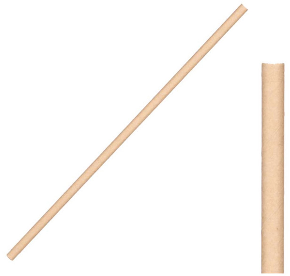 Kinvara Drinkrietjes van kraft papier - bruin - 50x stuks - 20 x 0.5 cm - wegwerp