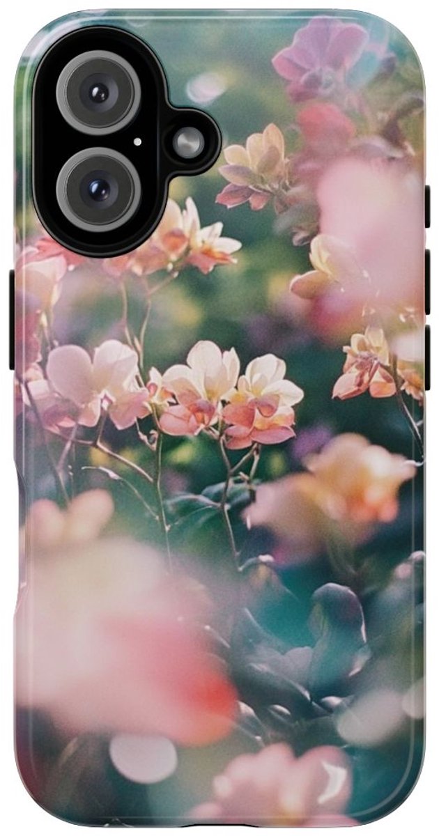 Zachte Roze en Perzik Bloemen – Telefoonhoesje Geschikt voor iPhone 16