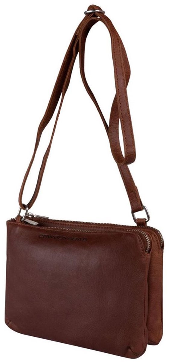 Cowboysbag Kleine Crossbodytas / Schoudertas Dames - Leer - Plumley - Cognac