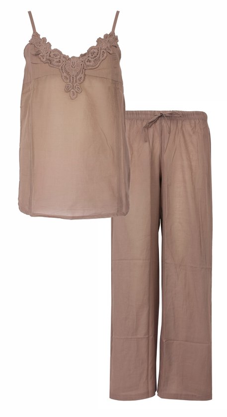 Irresistible Dames Pyjama - Spaghetti Bandjes - Taupe - Maat L