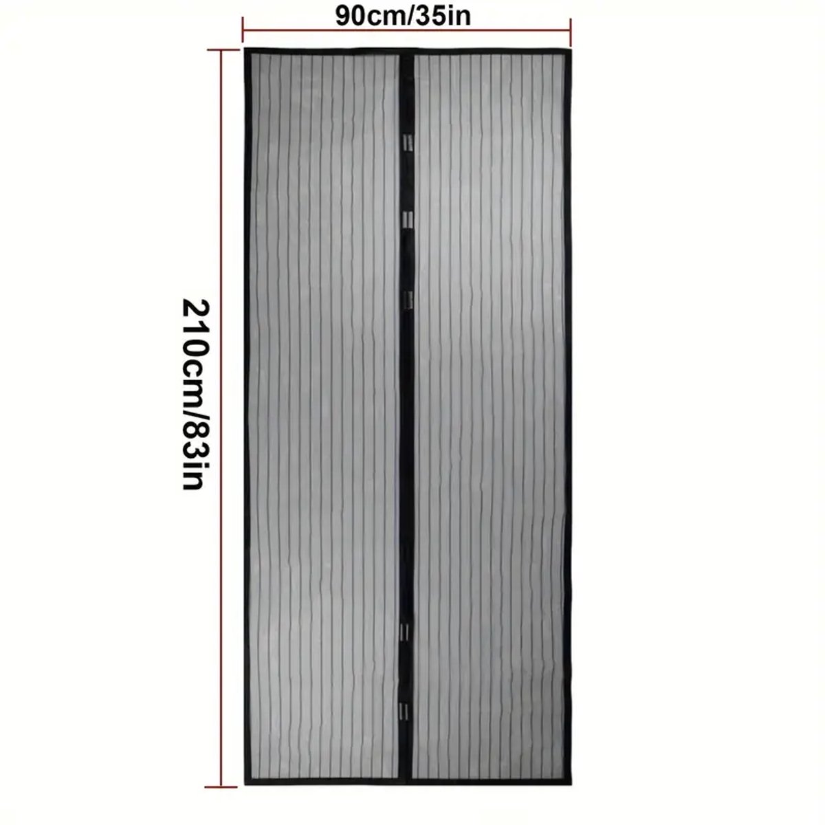 Deluxe Polyester Deurgordijn - Magnetisch Automatisch Sluitend Vliegengordijn - Anti-Muggen Net - Insectenhor -Wasbaar Muggennet - Zwart - 90x210cm Eenvoudige Montage - Zomerproof - Fris & Insectvrij