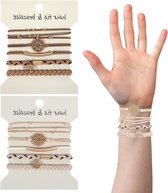 Lot de 10 bandeaux bracelets - 2 couleurs et 5 styles - bandeaux pour femmes aux cheveux épais, fins, longs ou bouclés - accessoires pour cheveux