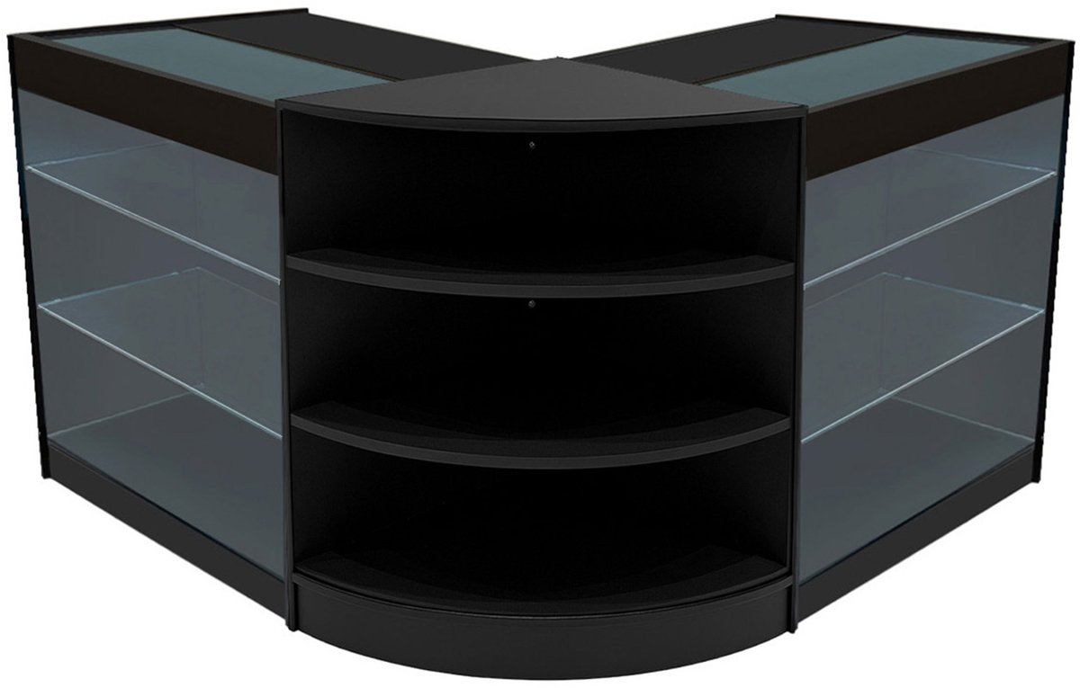 Apollo led-winkeltoonbankset - zwart - lm60 & 2x k900 - met slotdeuren