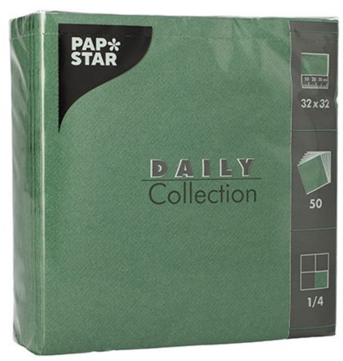 PAPSTAR lunchservetten, limonengroen, 32×32 cm, 50 stuks