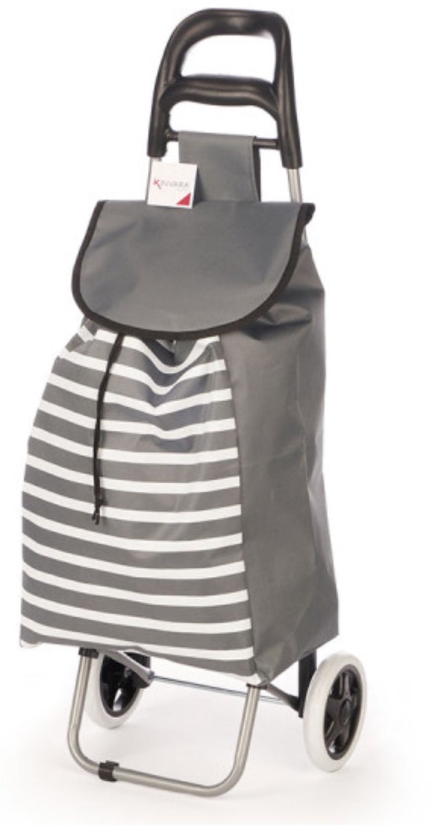 Arte Regal Boodschappen trolley Stripe - 33 l - grijs - 35x88 cm - met wielen
