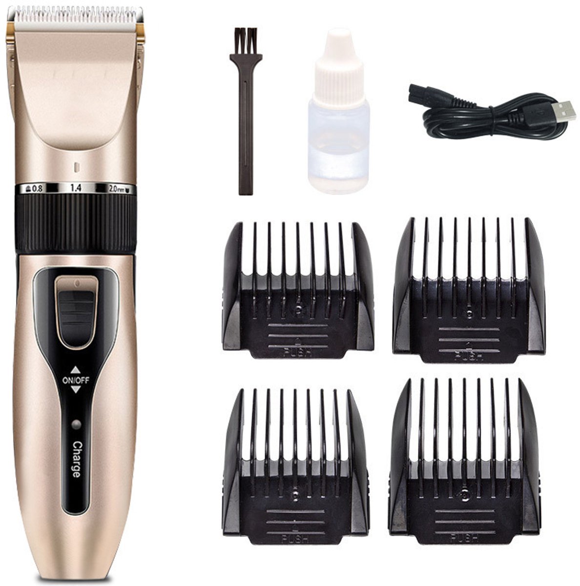 Stille hondentrimmer met accessoires