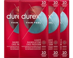 Durex Condooms Thin Feel Close Fit 10st - 4 Stuks - Voordeelverpakking