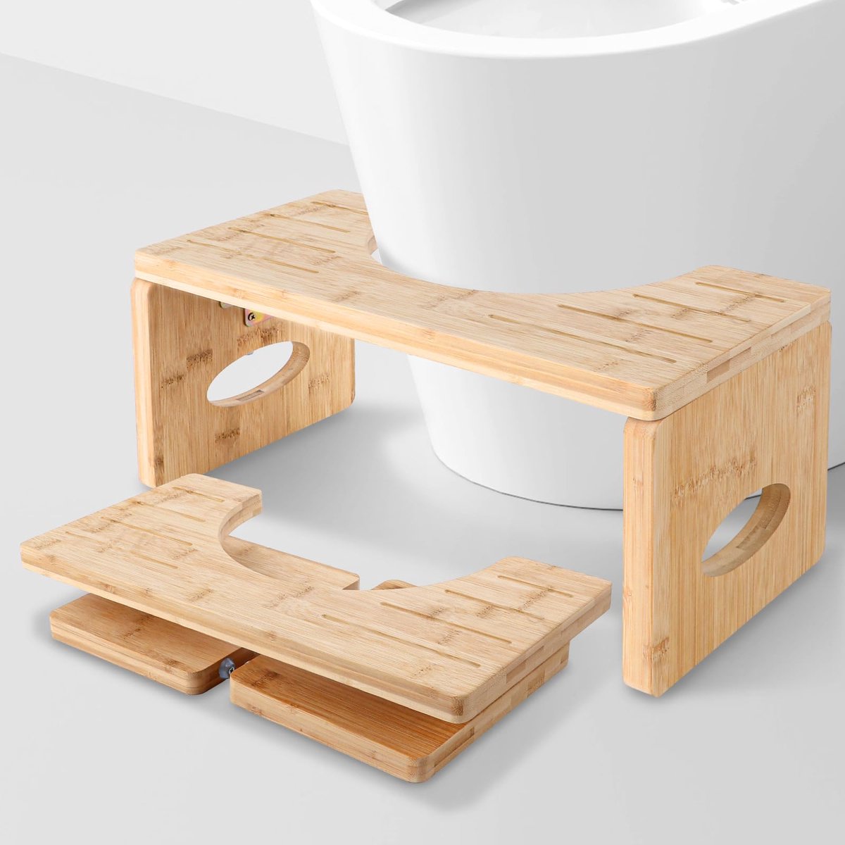 Toiletkruk - Bamboe Opvouwbaar - Voor Volwassenen - Voor een correcte en comfortabele hurkhouding - Mat
