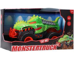 foto van Overige Merken Monstertruck Dino + Licht En Geluid Groen