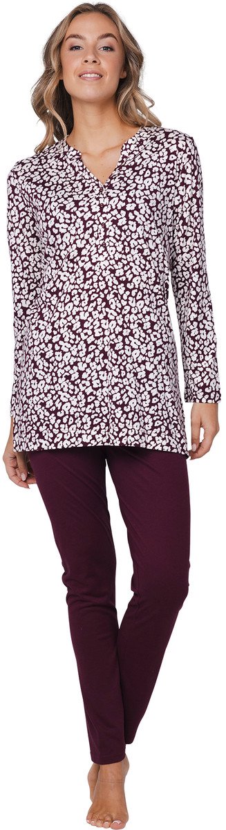 Pastunette Premium - Pyjama - Grace - Katoen/Modal - Bordeaux Rood