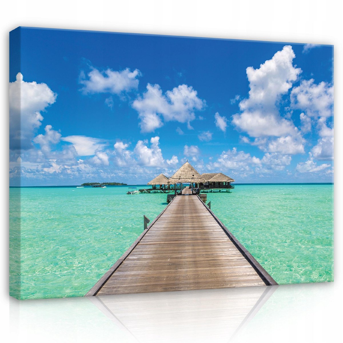 WALLARENA Canvas schilderij - 60x40 cm - Moderne wanddecoratie van strand, zee en natuur multikleurig