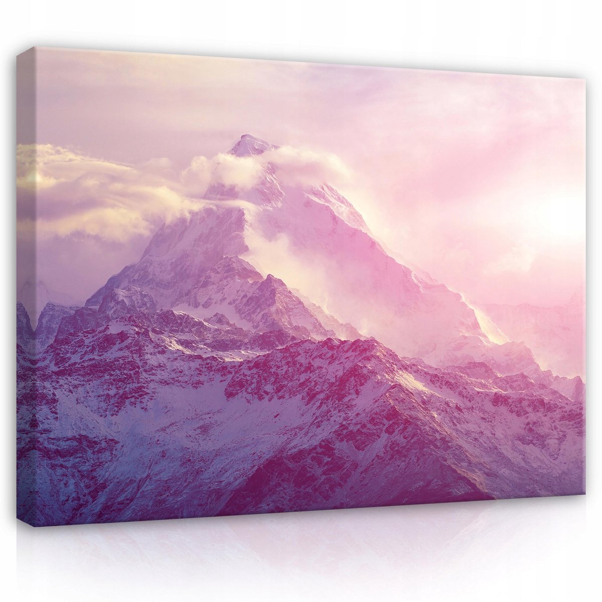 WALLARENA Canvas schilderij - 100x70 cm - Grote wanddecoratie van bergen en landschap multikleurig