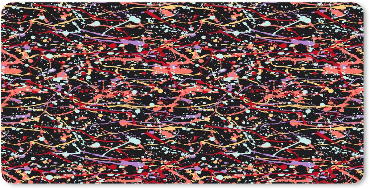 Muismat XXL 80x40 cm - Bureau onderlegger - Bureau mat Spat - Abstract - Waterverf - Zacht - Bureaumat - Gaming mousepad xl - Bureaulegger groot - Computer deskmat