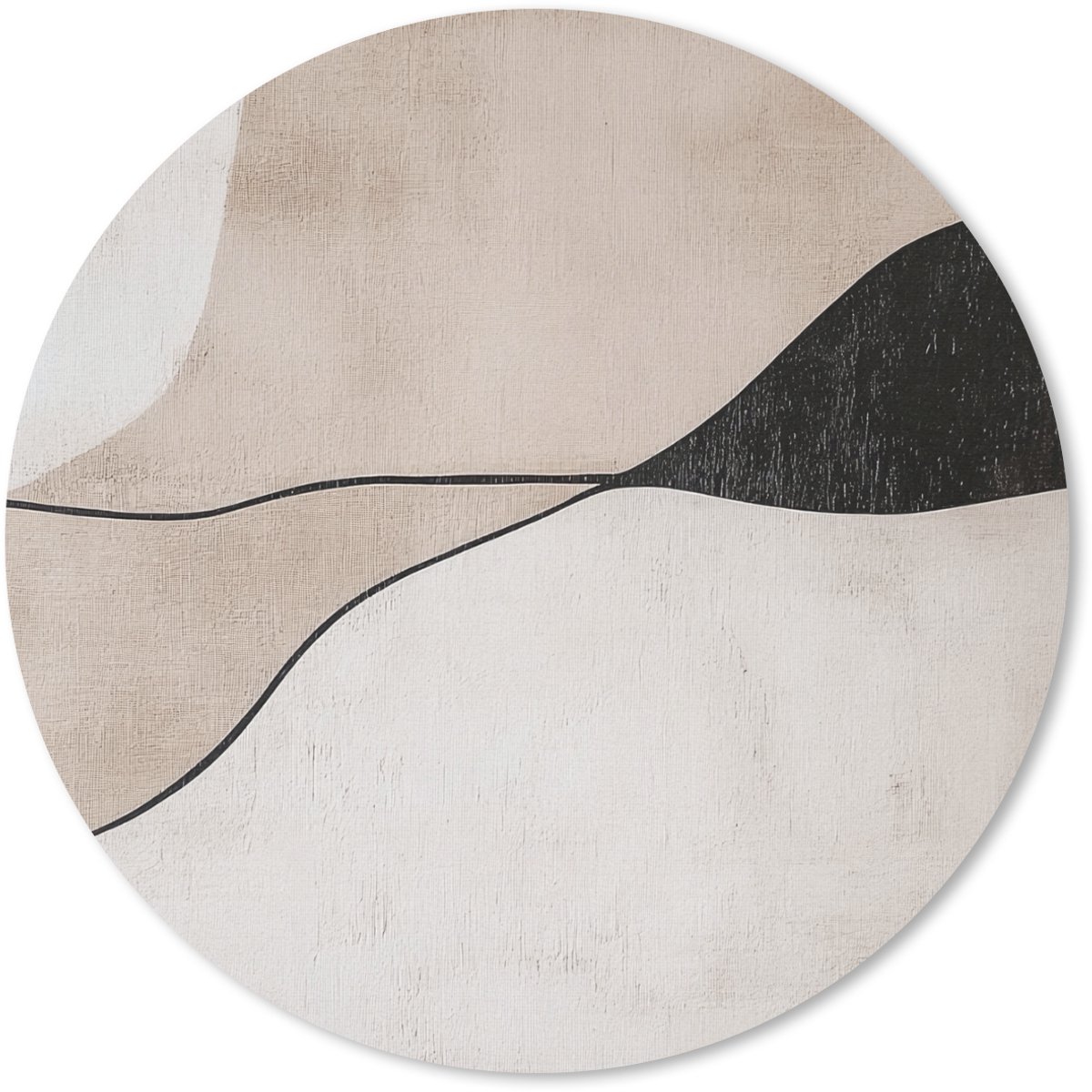 Muismat rond 50x50 cm - Mousepad Contourlijnen - Abstracte landschap - Ronde muismatten