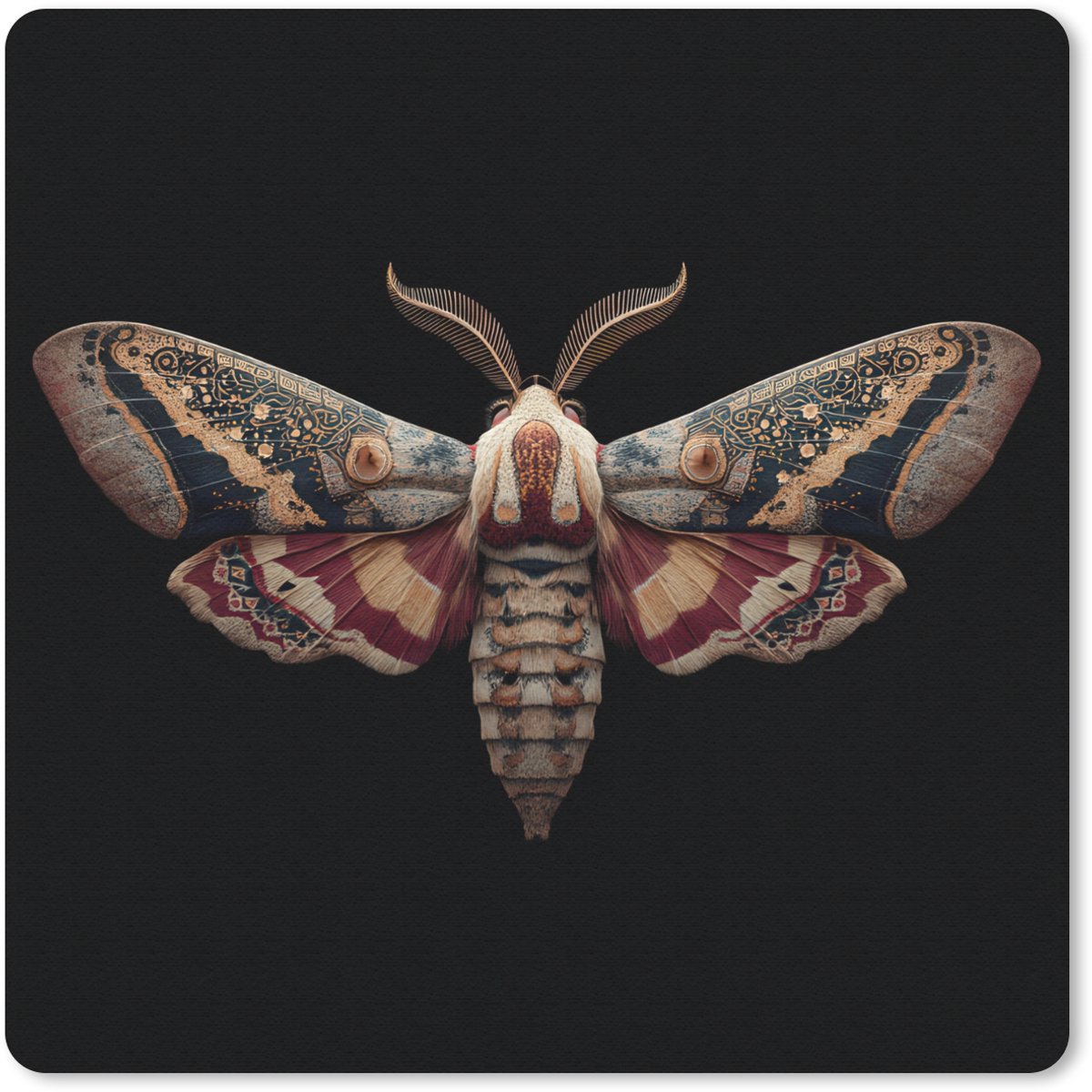 Muismat 20x20 cm - Mousepad Mot - Oosterse patronen - Sierlijk - Muismatten