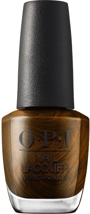 Flesje O.P.I. Nail Lacquer met bruine, glinsterende nagellak.