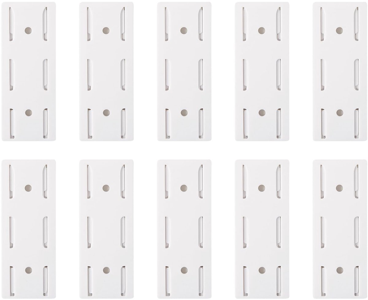 10 stuks zelfklevende stekkerhouders zonder boren, zelfklevend meervoudig stopcontact, zelfklevend tafelstopcontact, wandcontactdoos voor thuis, keuken, kantoor (wit)