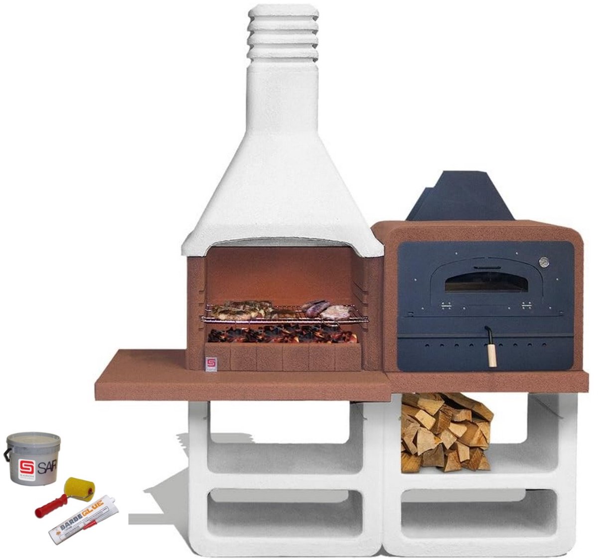 Sarom Fuoco - Betonnen barbecue - Pizzaoven - Laros -