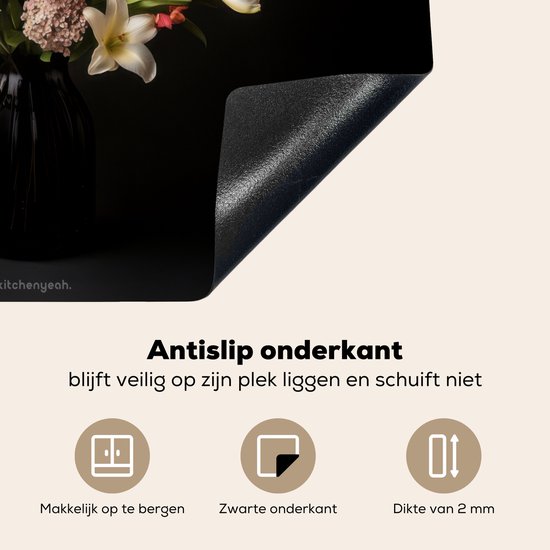 KitchenYeah® Inductie beschermer 60x52 cm - Bloemen - Boeket - Kleurrijk - Kookplaataccessoires - Afdekplaat voor kookplaat - Inductiebeschermer - Inductiemat - Inductieplaat mat - Keuken decoratie