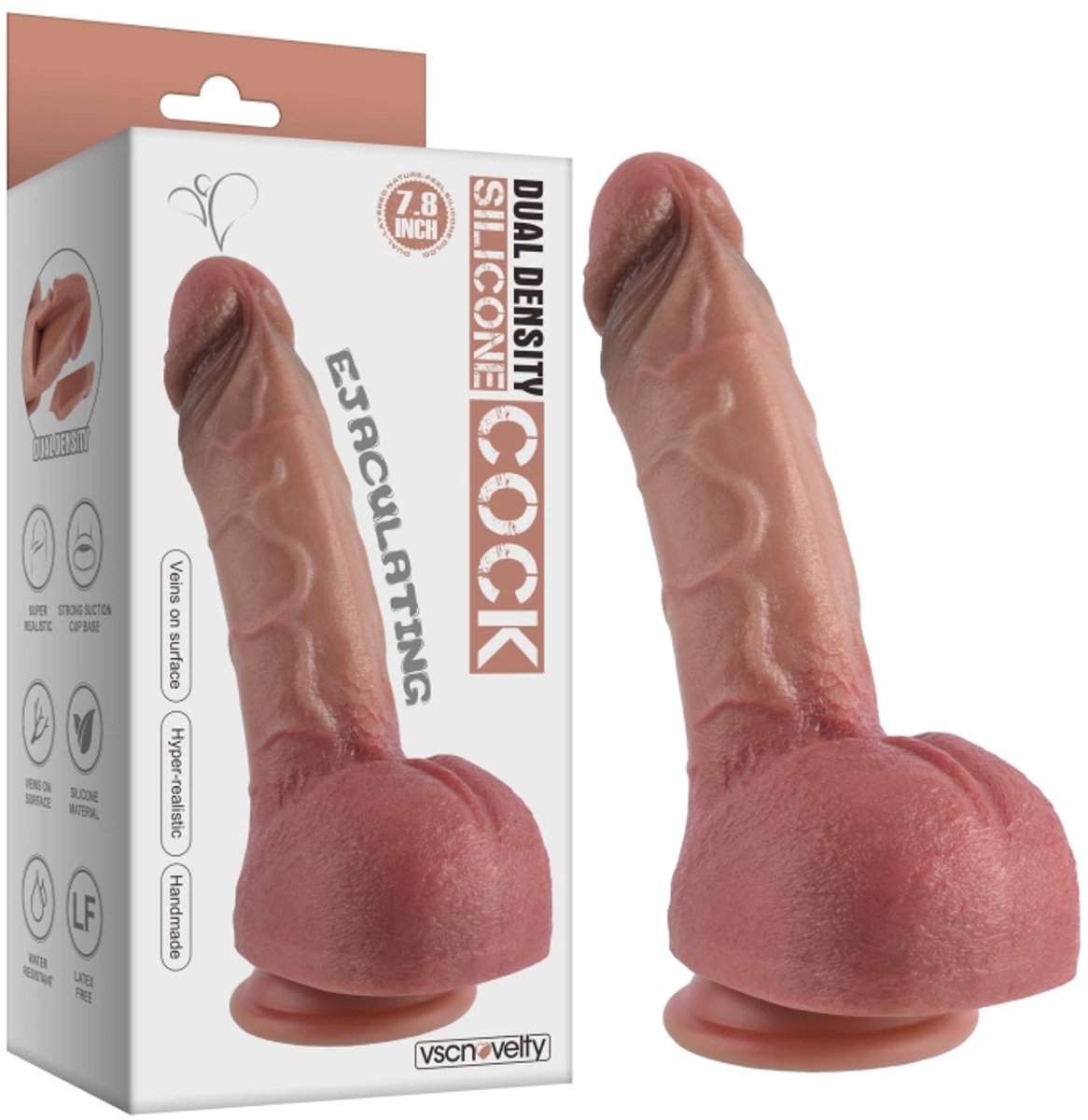 vscnovelty® Dual-Layered - Nature-Feel - Ejaculating -spuitende - silicone Dildo