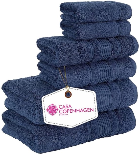 Betz 6 stuks douche handdoeken set PALERMO maat 70x140 cm 100% katoen kleur cranberry rood