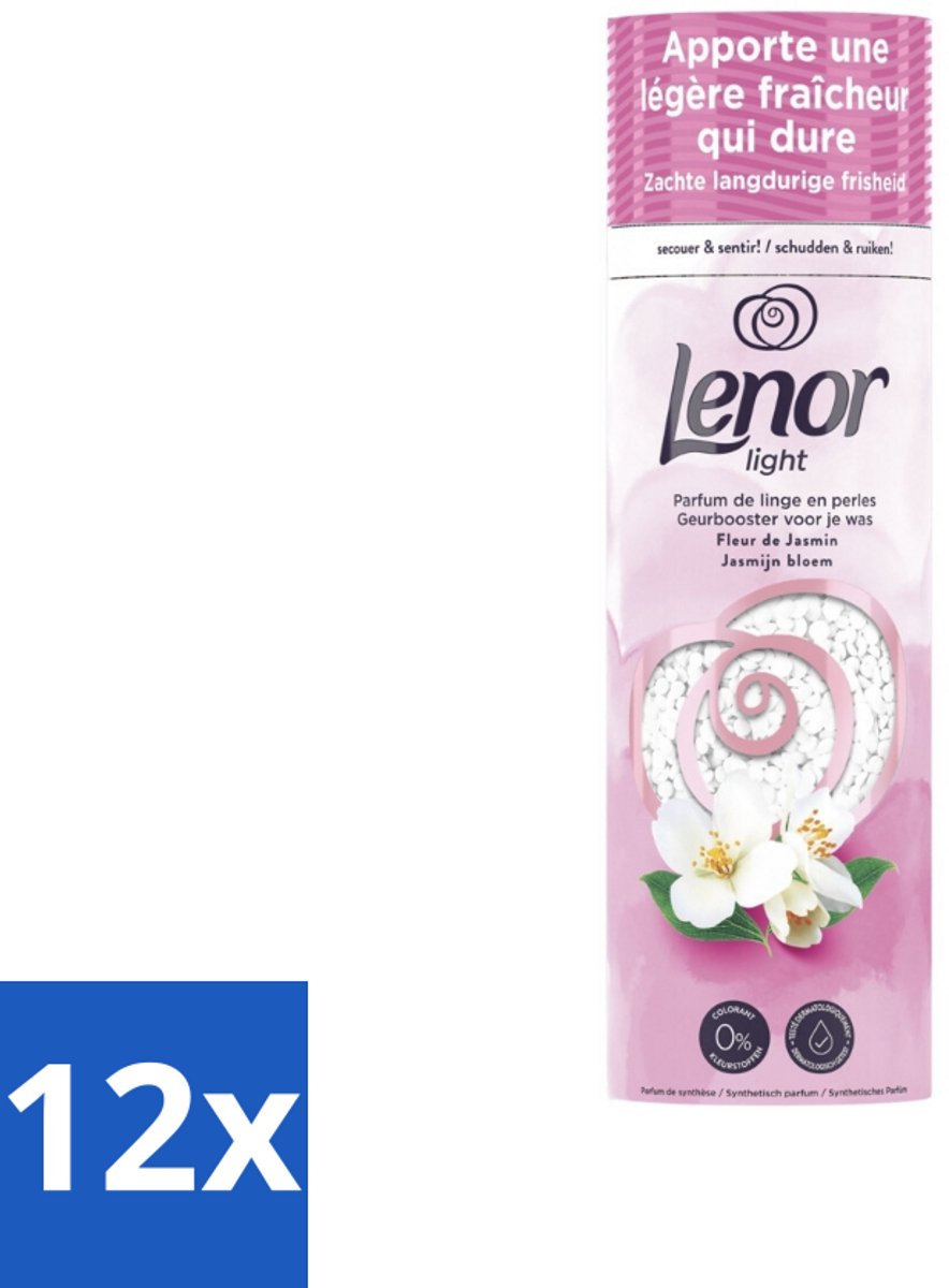 Lenor Light - Geurbooster - Jasmijn - Non-Stop Frisheid - 19 Wasbeurten - Voordeelverpakking - 12 stuks