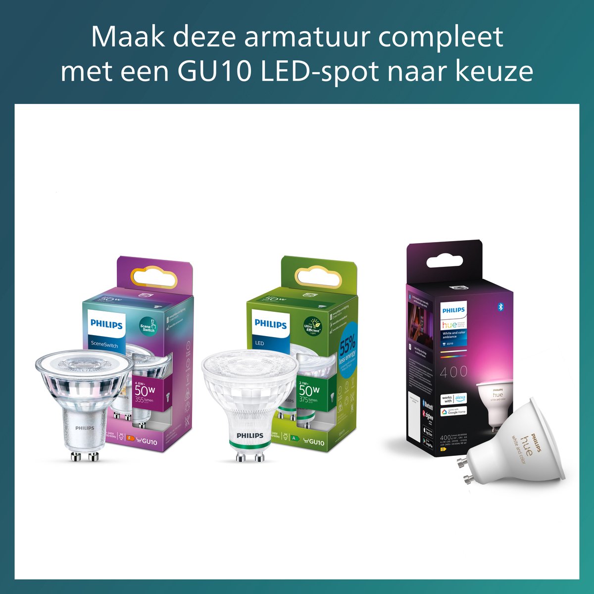 Philips opbouwspot MyLiving Pongee LED Wit 2 x 5.5W kopen? | Spots