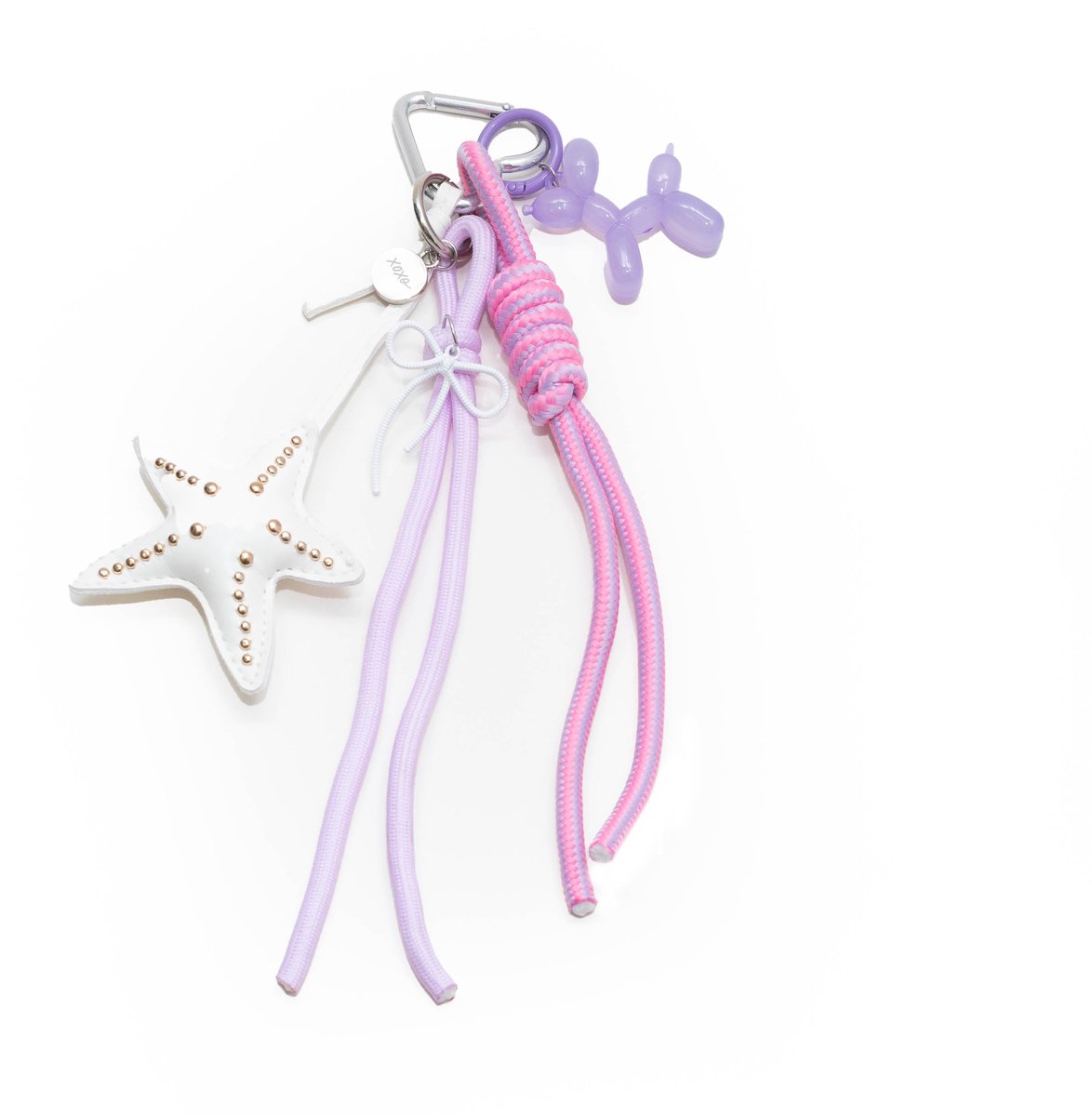 xoxo Wildhearts Bag Charm - Starfish - Purple - Hangertje voor handtas - Accessoire voor dames tas - Hanger met zeester en sleutel - Ster - Sleutelhanger - Paars