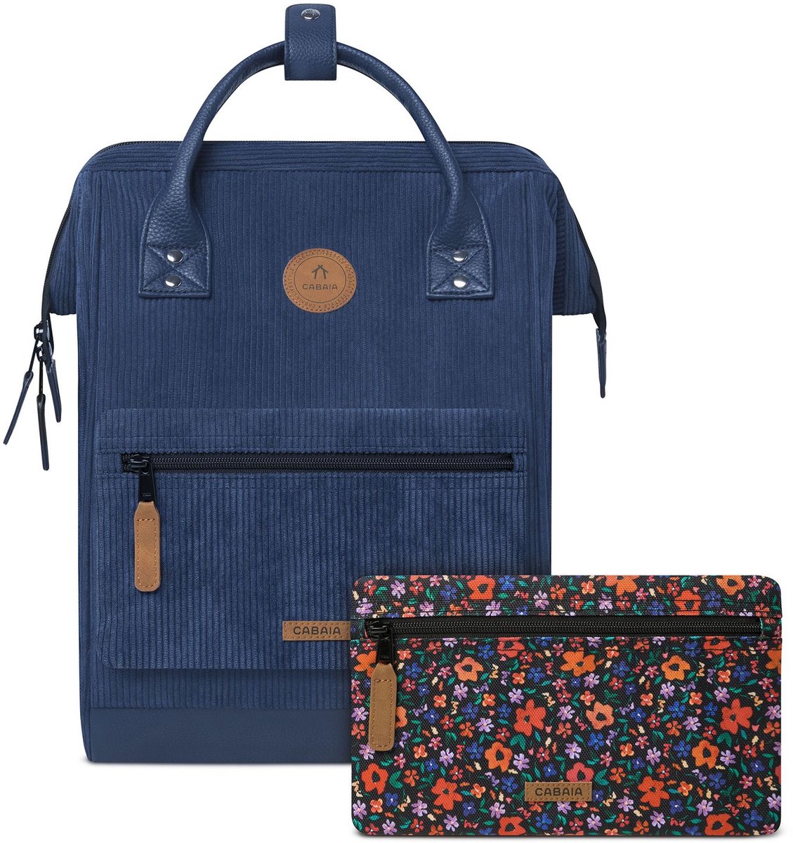 CABAIA vrije tijd rugzak rugzak met laptopvak Adventurer Recycled Velvet Backpack 18L Indianapolis donkerblauw