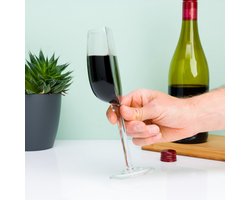 Out of the Blue - Half Wijnglas – Grappig Wijnglas 21x8 cm – Uniek Cadeau voor Vrouwen – Wijnliefhebbers – Humoristisch Verjaardagscadeau – Origineel Glas voor Feestjes – Cadeau Idee – 1 Stuk