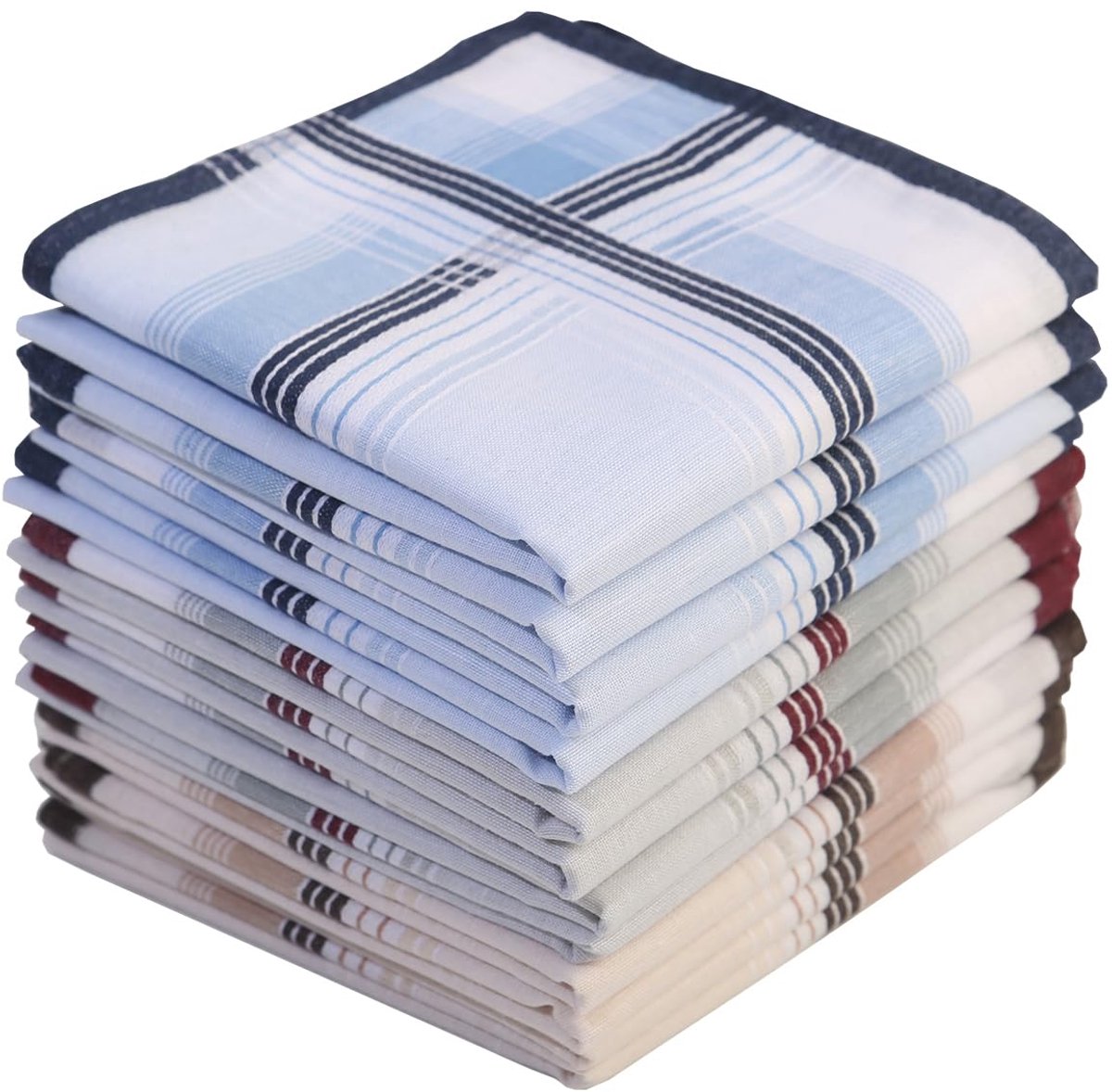 Ibenzoa® Elegante Heren Zakdoeken Set van 12 Stuks in Luxe Katoen, 40x40 cm