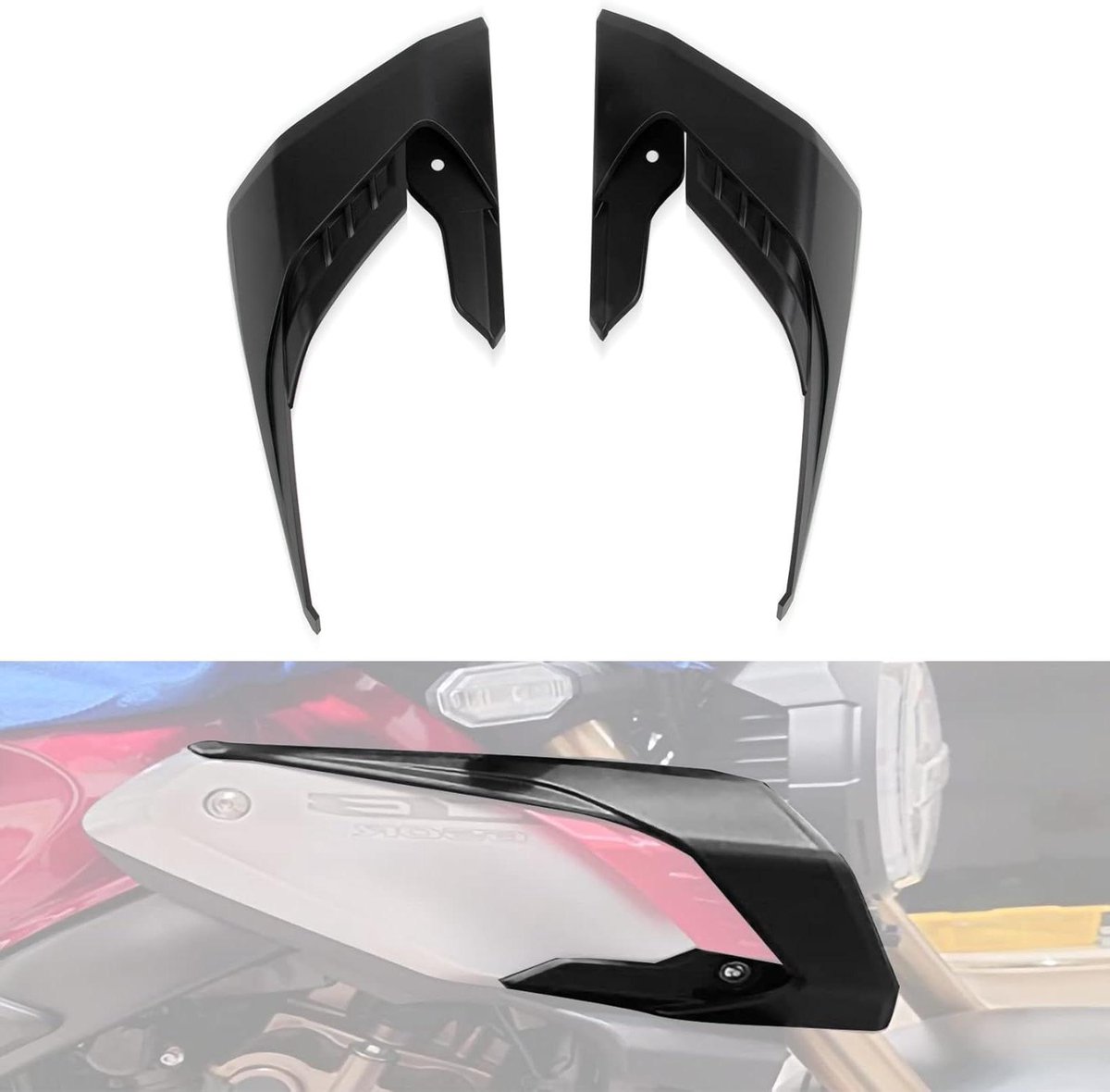 Inovra Plus - Paneelwindscherm voor motorfiets CB650R voor zwembescherming en styling (zwart glanzend)