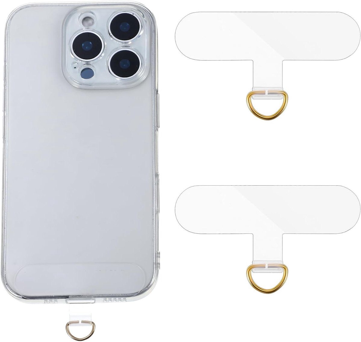 Inovra Plus - Set van 2 universele telefoonkettingen van roestvrij staal - ultradun en multifunctioneel - geschikt voor de meeste smartphones