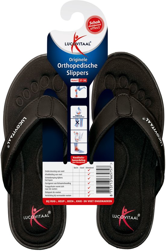 Chausson orthopédique Lucovitaal 37-38 pendentif noir 1 paire