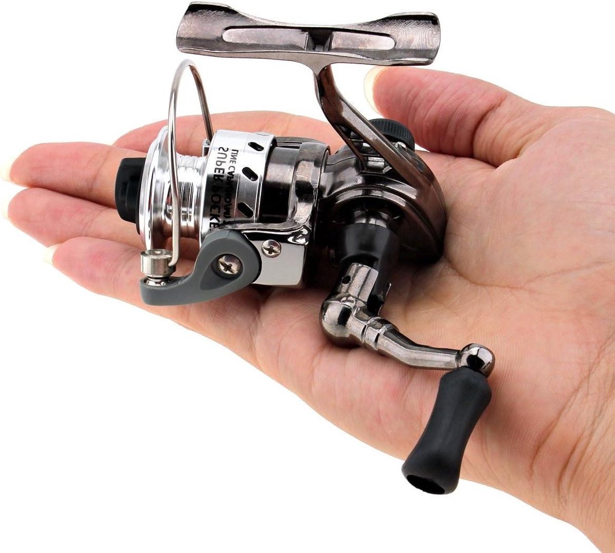 Allecto Plus - Mini Spinning Reel 4.3:1 Gear Metaal Ontwerp - Glad en Krachtig - Voor Karper Bas Forel - Zoetwater en Zoutwater Vissen