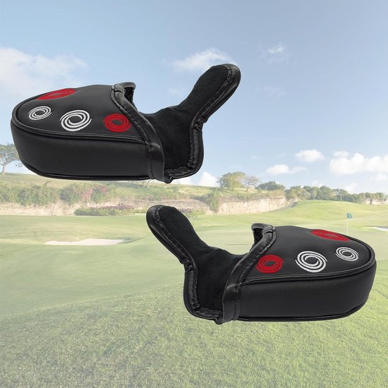Allecto Plus - Zwarte Magnetische Putter Hoofddekkingen met Cirkel Borduurwerk - Golfaccessoires voor Hamerputter - Stijlvolle Headcover van Allecto Plus — afbeelding 2