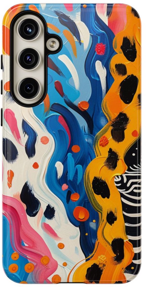 Abstract Kleurrijk Zebra Patroon – Telefoonhoesje Geschikt voor Samsung Galaxy S24 Plus