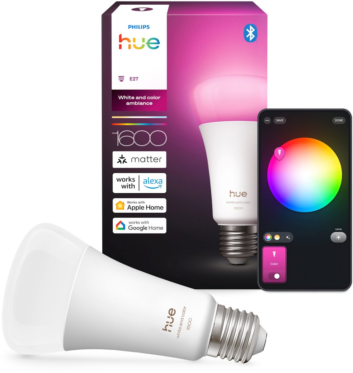Philips Hue Slimme LED A67 Bulb, Wit en Gekleurd Licht, E27 Fitting — afbeelding 1