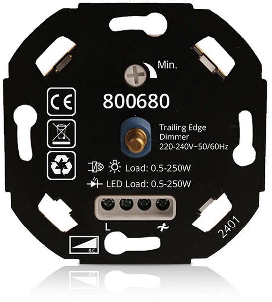 LED dimmer - 0.5-250 watt - Geschikt voor fase afsnijding - Universeel