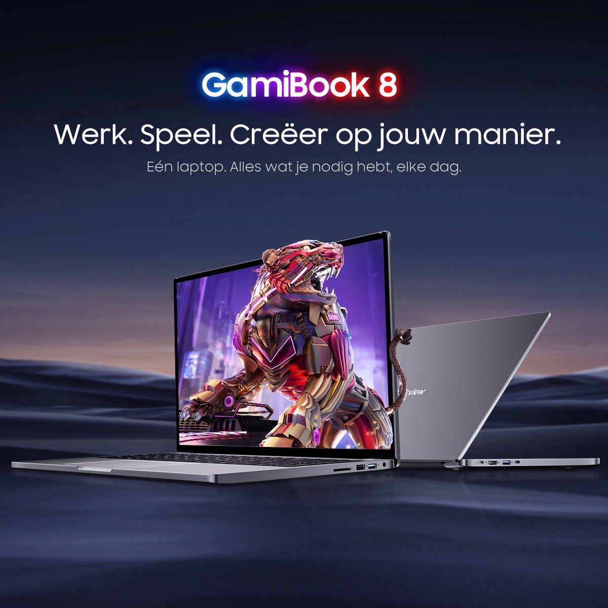 Blackview GamiBook 8 Gaming Laptop - 16 inch Full HD - 32 GB RAM - 1 TB SSD - AMD Ryzen™ 7 7735HS - Tot 4,75 GHz - WiFi 6 - Windows 11 Pro Notebook - UHD Graphics - Grijs — afbeelding 5
