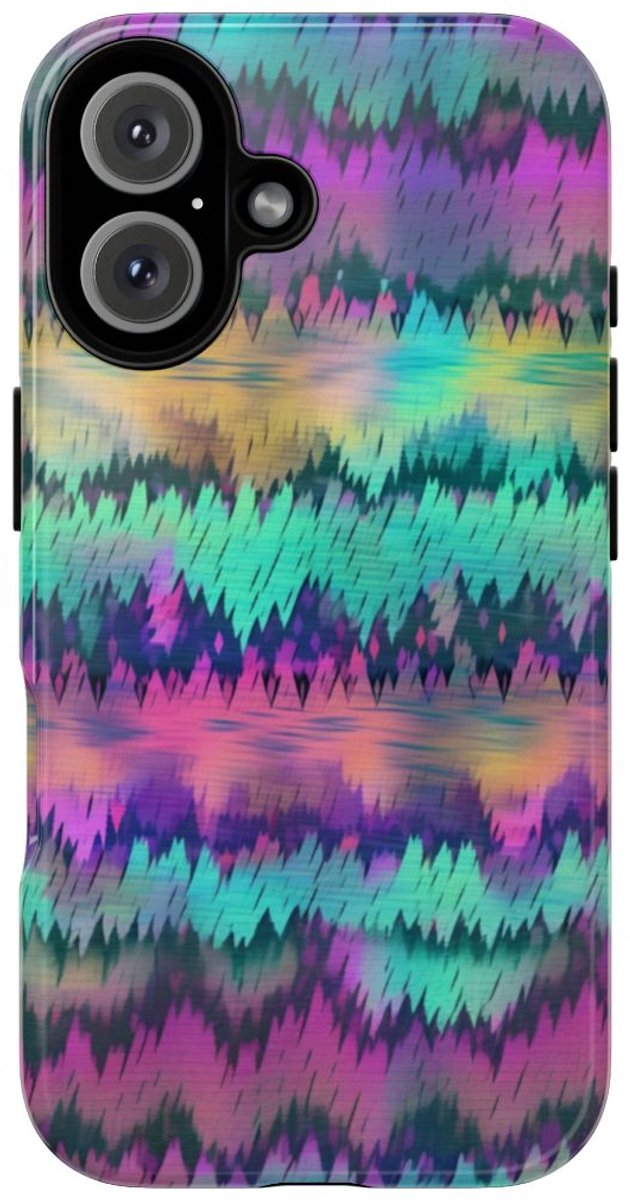 Kleurrijk Glitch Patroon Abstract Design – Telefoonhoesje Geschikt voor iPhone 16
