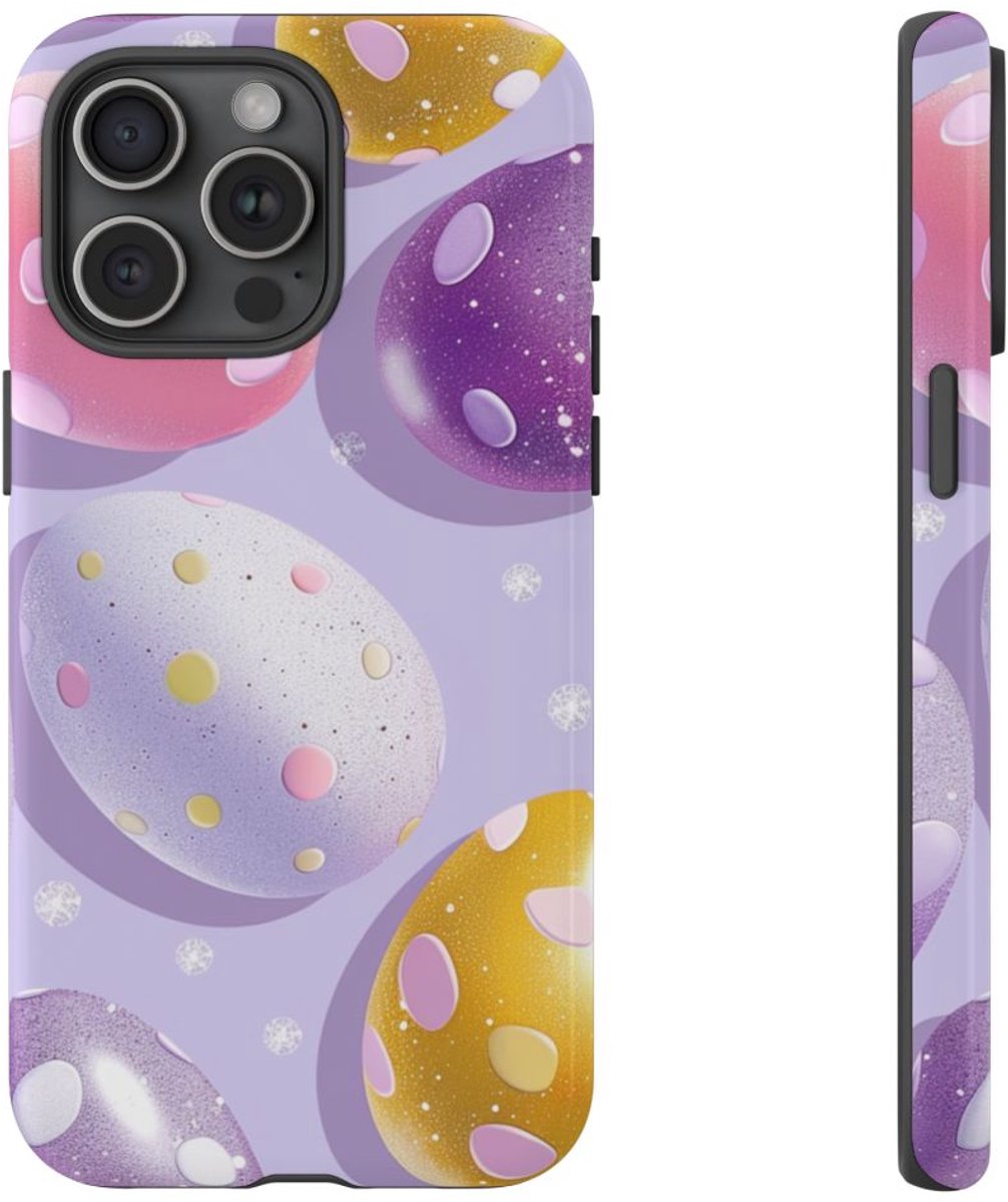 Glanzende Paaseieren met Stippenpatroon – Telefoonhoesje Geschikt voor iPhone 15 Pro Max