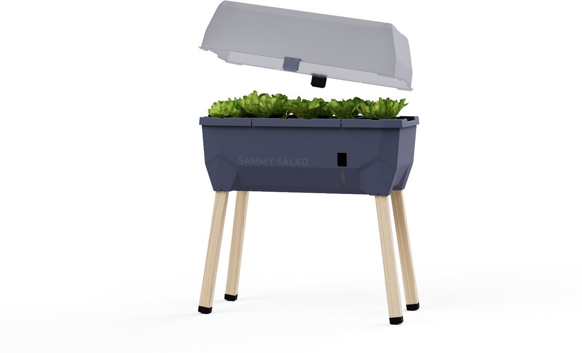 Kweekbak - luxe kweektafel op poten - inclusief deksel en waterreservoir SAMMY SALAD (antracietgrijs)