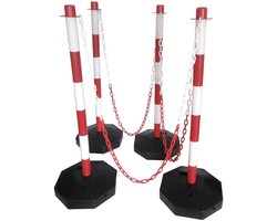 Lowander Afzetpalen set 4-delig - met ketting -Rood/Wit
